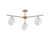 Elegant Vintage Chandelier, Metal Body & Glass Cap, 70 x 70 cm, 39 cm Height | 3 x E14 Socket, Copper Finish | Modern Glam for Home Décor