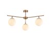 Elegant Vintage Chandelier, Metal Body & Glass Cap, 70 x 70 cm, 39 cm Height | 3 x E14 Socket, Copper Finish | Modern Glam for Home Décor