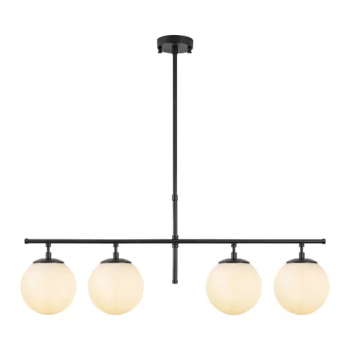 Opviq, 942FLG1234, Modern industrial chandelier, black-cream, adjustable height 81 x 15 x 36-76 cm | Metal housing, glass cap | Stylish lighting for home and office use