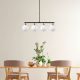 Modern Industrial Chandelier, Black & Gold, Adjustable Height 70 x 15 x 43-87 cm | Metal Body, Glass Cap, 4 x E14 Socket | Stylish Scandinavian Design