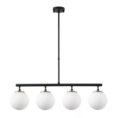Opviq, 942FLG1190, Modern industrial chandelier, black and gold, adjustable height 70 x 15 x 43-87 cm | Metal housing, glass cap | Stylish Scandinavian design
