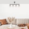 Modern Industrial Chandelier, Black & Antique Finish, Adjustable Height, 4 x E14 Max 40W, 70 x 15 x 35 cm | Stylish Lighting for Home & Office