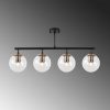 Modern Industrial Chandelier, Black & Antique Finish, Adjustable Height, 4 x E14 Max 40W, 70 x 15 x 35 cm | Stylish Lighting for Home & Office