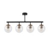 Modern Industrial Chandelier, Black & Antique Finish, Adjustable Height, 4 x E14 Max 40W, 70 x 15 x 35 cm | Stylish Lighting for Home & Office