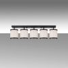 Modern Scandinavian Chandelier, Black & White, 84 x 20 x 21 cm | Metal Body, Fabric Cap, 5 x E27 Socket | Elegant Lighting for Home & Office