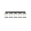 Modern Scandinavian Chandelier, Black & White, 84 x 20 x 21 cm | Metal Body, Fabric Cap, 5 x E27 Socket | Elegant Lighting for Home & Office