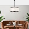 Modern Scandinavian Chandelier, Black & White, 60 x 60 x 83 cm | Metal Body, Adjustable Height, 6 x E27 Max 40W | Stylish Lighting for Home Decor