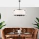 Modern Scandinavian Chandelier, Black & White, 60 x 60 x 83 cm | Metal Body, Adjustable Height, 6 x E27 Max 40W | Stylish Lighting for Home Decor