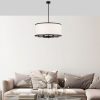 Modern Scandinavian Chandelier, Black & White, 60 x 60 x 83 cm | Metal Body, Adjustable Height, 6 x E27 Max 40W | Stylish Lighting for Home Decor