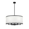 Modern Scandinavian Chandelier, Black & White, 60 x 60 x 83 cm | Metal Body, Adjustable Height, 6 x E27 Max 40W | Stylish Lighting for Home Decor