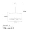 Modern Scandinavian Chandelier, Black & White, 60 x 60 x 83 cm | Metal Body, Adjustable Height, 6 x E27 Max 40W | Stylish Lighting for Home Decor