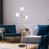 Elegant Floor Lamp, Shiny Gold, 163 cm Height | Metal Body & Base, Glass Cap, IP20 | Modern Scandinavian Design for Glamorous Home & Hotel Decor