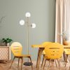 Elegant Floor Lamp, Shiny Gold, 163 cm Height | Metal Body & Base, Glass Cap, IP20 | Modern Scandinavian Design for Glamorous Home & Hotel Decor
