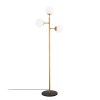 Elegant Floor Lamp, Shiny Gold, 163 cm Height | Metal Body & Base, Glass Cap, IP20 | Modern Scandinavian Design for Glamorous Home & Hotel Decor