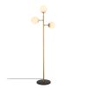 Elegant Floor Lamp, Shiny Gold, 163 cm Height | Metal Body & Base, Glass Cap, IP20 | Modern Scandinavian Design for Glamorous Home & Hotel Decor