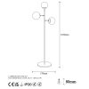 Elegant Floor Lamp, Shiny Gold, 163 cm Height | Metal Body & Base, Glass Cap, IP20 | Modern Scandinavian Design for Glamorous Home & Hotel Decor