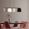 Elegant Scandinavian Chandelier, Metal Body, Black & Gold, 148 x 25 cm | Adjustable Height 48-125 cm | 4 x E27 Socket, Stylish Lighting for Modern Spaces