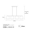 Elegant Scandinavian Chandelier, Metal Body, Black & Gold, 148 x 25 cm | Adjustable Height 48-125 cm | 4 x E27 Socket, Stylish Lighting for Modern Spaces