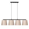 Scandinavian Chandelier, Metal Body, Black & Beige, 148 x 25 cm, Height Adjustable 48-125 cm, 4 x E27 Socket, Elegant Design for Modern Spaces