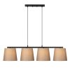 Scandinavian Chandelier, Metal Body, Black & Beige, 148 x 25 cm, Height Adjustable 48-125 cm, 4 x E27 Socket, Elegant Design for Modern Spaces