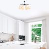 Modern Industrial Chandelier, Black & White, 56 x 56 x 43 cm | Metal Body, Adjustable Height, 3 x E14 Socket | Perfect for Scandinavian & Novelty Decor
