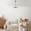 Opviq, 942FLG1359, Modern Industrial Chandelier, Black & White, 56 x 56 x 43 cm | Adjustable Height, Metal Body | Perfect for Scandinavian & Novelty Decor