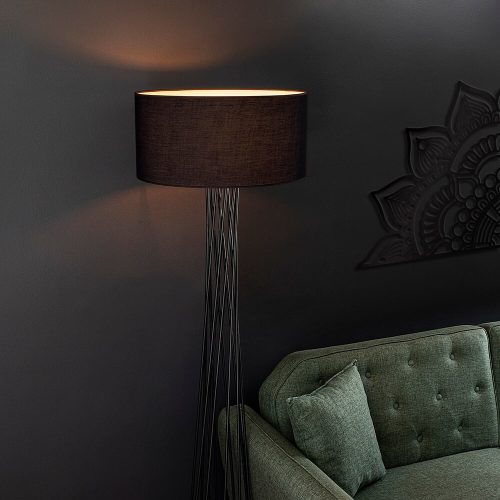 Opviq, 942FLG1546, Elegant Black Floor Lamp, Metal Body, 50 cm Width x 175 cm Height | IP20, E27 Socket, 40W Max, 200 cm Cable | Stylish Lighting for Modern Spaces