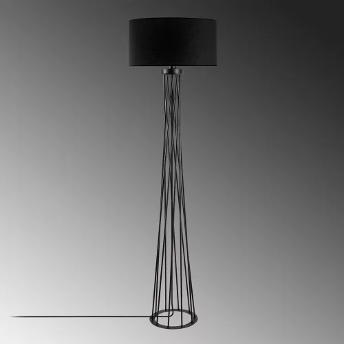 Opviq, 942FLG1546, Elegant black floor lamp, metal housing, 50 cm width x 175 cm height | IP20, E27 Socket, 40W Max, 200 cm Cable | Stylish lighting for modern spaces
