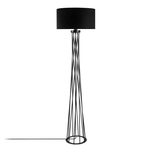 Opviq, 942FLG1546, Elegant black floor lamp, metal housing, 50 cm width x 175 cm height | IP20, E27 Socket, 40W Max, 200 cm Cable | Stylish lighting for modern spaces