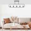 Modern Black Chandelier, Metal Body & Glass Cap, 122 x 15 cm | 5 x E14 Sockets, IP20 | Stylish Industrial & Scandinavian Design for Home Decor