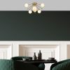 Elegant Vintage Chandelier, Metal Body, 50 x 50 x 28 cm, Copper Finish, 6 x G9 Socket (Bulb Not Included) | Modern Glam Design for Stylish Interiors