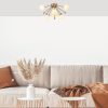 Elegant Vintage Chandelier, Metal Body, 50 x 50 x 28 cm, Copper Finish, 6 x G9 Socket (Bulb Not Included) | Modern Glam Design for Stylish Interiors