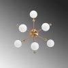 Elegant Vintage Chandelier, Metal Body, 50 x 50 x 28 cm, Copper Finish, 6 x G9 Socket (Bulb Not Included) | Modern Glam Design for Stylish Interiors