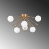 Elegant Vintage Chandelier, Metal Body, 50 x 50 x 28 cm, Copper Finish, 6 x G9 Socket (Bulb Not Included) | Modern Glam Design for Stylish Interiors