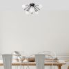 Modern Industrial Chandelier, Black & Antique White, 50 x 50 x 28 cm | Metal Body, Glass Cap, 6 x G9 Socket (Bulb Not Included) | Stylish Scandinavian Design