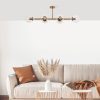 Elegant Vintage Chandelier, Metal Body & Glass Cap, 110 x 40 x 35 cm | 6 x E14 Max 40W, Copper Finish | Modern Glam Design for Home & Office