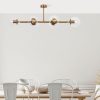 Elegant Vintage Chandelier, Metal Body & Glass Cap, 110 x 40 x 35 cm | 6 x E14 Max 40W, Copper Finish | Modern Glam Design for Home & Office