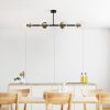 Opviq, 942FLG1212, Modern Industrial Chandelier, Black & Antique Finish, 110 x 40 x 35 cm | Metal Body, Glass Cap | Stylish Lighting for Home & Office
