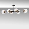Opviq, 942FLG1212, Modern Industrial Chandelier, Black & Antique Finish, 110 x 40 x 35 cm | Metal Body, Glass Cap | Stylish Lighting for Home & Office