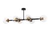 Opviq, 942FLG1212, Modern Industrial Chandelier, Black & Antique Finish, 110 x 40 x 35 cm | Metal Body, Glass Cap | Stylish Lighting for Home & Office