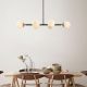 Elegant Industrial Chandelier, Adjustable Height, Black & Antique Cream, 110 x 40 x 35-66 cm | 6 x E14 Sockets, Metal Body, Modern Scandinavian Design