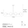 Elegant Industrial Chandelier, Adjustable Height, Black & Antique Cream, 110 x 40 x 35-66 cm | 6 x E14 Sockets, Metal Body, Modern Scandinavian Design