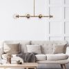 Elegant Vintage Chandelier, Metal Body & Glass Cap, Adjustable Height 110 x 40 x 35-66 cm, 6 x E14 Sockets, Copper Finish | Modern Glam Design for Home