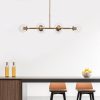 Elegant Vintage Chandelier, Metal Body & Glass Cap, Adjustable Height 110 x 40 x 35-66 cm, 6 x E14 Sockets, Copper Finish | Modern Glam Design for Home