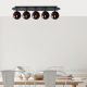 Modern Black Chandelier, Metal Body, 90 x 23 x 25 cm | 5 x E14 Socket, Max 40W | Stylish Industrial & Scandinavian Design for Home Decor