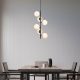 Modern Industrial Chandelier, Adjustable Height 40x40x86-176 cm, Black & Antique Cream, 6 E14 Sockets, Metal Body, IP20, Perfect for Scandinavian Decor