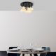 Modern Industrial Chandelier, Black & Cream, 44 x 44 x 40 cm | Metal Body, Glass Cap, 7 x G9 Socket (Bulb Not Included) | Stylish Lighting for Scandinavian & Novelty Decor