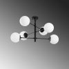 Opviq, 942FLG2507, Industrial Black Chandelier, 75 x 75 x 40 cm, Metal Body with Glass Cap (15 cm), Max 40W | Stylish Scandinavian Design for Modern Spaces