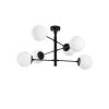 Opviq, 942FLG2507, Industrial Black Chandelier, 75 x 75 x 40 cm, Metal Body with Glass Cap (15 cm), Max 40W | Stylish Scandinavian Design for Modern Spaces