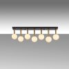 Modern Chandelier with Metal Body & Glass Cap, 82 x 10 x 26 cm | Black, Antique & White | 7 x G9 Socket, Max 10W | Stylish Scandinavian Design for Home Decor